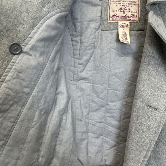 ABERCROMBIE & FITCH Authentic East Coast Vintage Wool Pea Coat Gray Small Vtg. - Picture 10 of 10